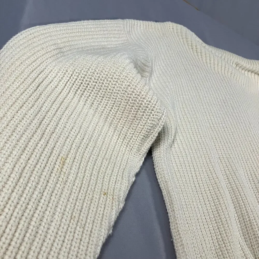 Harvard The Coop Sweater Men’s Large Cream Cotton‎ Crewneck Made in USA College